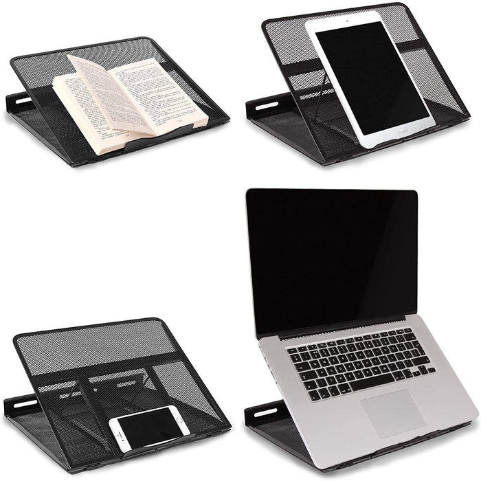 Duronic DM074 Supporto per notebook | 9 Impostazioni di altezza | Capacità 10 kg | Dimensioni 37cm x 24 cm | Piattaforma per Laptop Tablet Libri e Spartiti | Ergonomico e ventilato | Universale