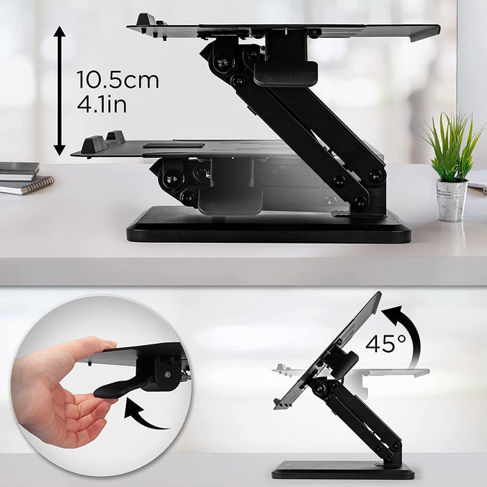 Duronic DML125 Supporto per PC portatile | Altezza regolabile e inclinabile | Supporto per tablet | Piedistallo per portatile fino a 13" | Angolo regolabile | Supporta fino 5 kg