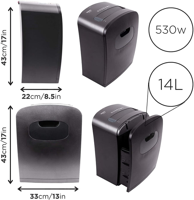 Duronic PS410 Distruggidocumenti 8 fogli A4  Capacità 31 L - Taglio a micro frammenti  Funzione distruggi carte di credito - Ideale per casa ufficio
