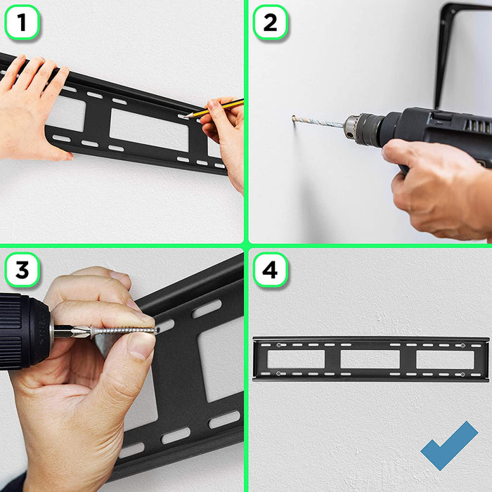 Duronic TVB123M Supporto TV da parete per TV da 32 a 60 portata 40 kg con funzione antifurto | Per schermi con VESA MAX 600 x 400 mm | Barra sicurezza da parete per TV o monitor