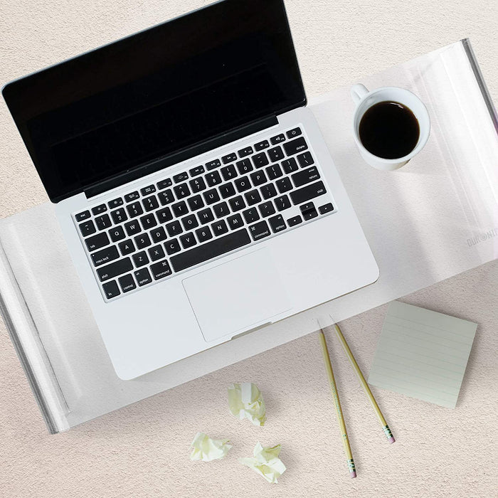 Duronic DM053 Supporto monitor scrivania dimensioni 50 x 20 cm - Supporto da tavolo in vetro acrilico per monitor e Laptop - Capacità 30kg - Mensola ergonomica per scrivania