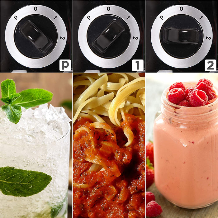 Duronic BL5 Frullatore elettrico 500W con caraffa ABS 1,8L e 4 lame | 2 velocità e funzione puls |Tritatutto blender con funzione tritaghiaccio | Mixer da tavolo per Smoothie Frullati Granite