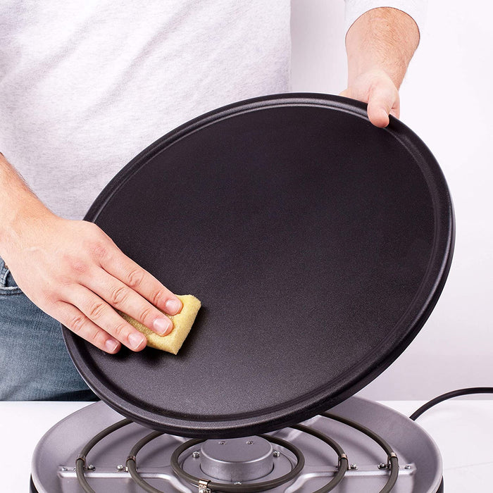 Duronic PM152 Crepiera Elettrica 1500 watt, Piastra Antiaderente Grande Rimovibile 37 centimetri, Temperatura Regolabile, Crepes Maker con Spatola e Stendi Pastella, per Pancake, Crepes, Piadine, Frittate