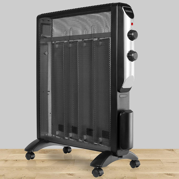 Duronic HV220 BK Stufa elettrica con pannelli in mica 2000 W  Termoconvettore con termostato integrato  2 funzioni di riscaldamento - Riscaldatore Micatermico a basso consumo - Riscaldamento rapido