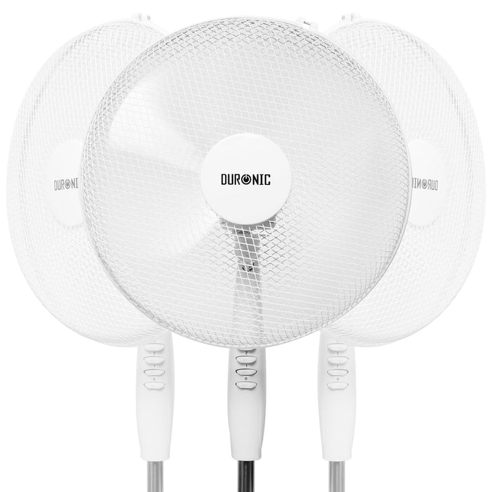 Duronic FN30 Ventilatore a piantana 60W | 3 velocità | 110 a 128 cm regolabile in altezza | 5 Pale ultra silenzioso e ventola oscillante | Base circolare | Motore potente | Ideale per uso notturno