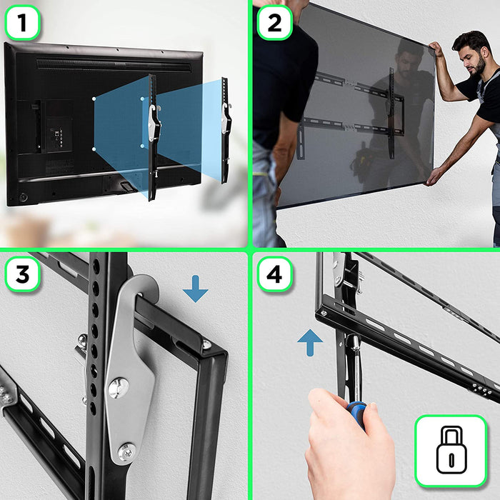Duronic TVB777 Supporto TV da parte fisso ultra sottile per schermi LED LCD curvi monitor 33 60 portata 40kg compatibile con vesa 600 x 400 mm