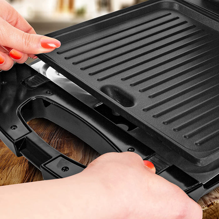 Duronic SWM60 Macchina per Waffle 3 in 1 1200W | Pressa per panini | 3 set di piastre intercambiabili | 4 Waffle o grill con piastre antiaderente rimovibili per una facile pulizia | Cuoci Sandwich