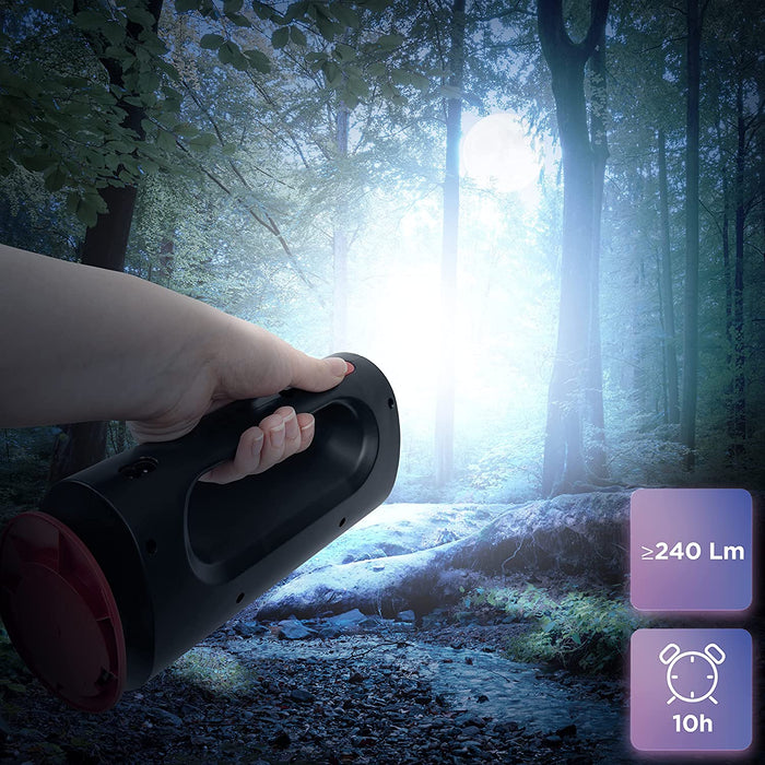 Duronic RL13 Torcia elettrica ricaricabile 2 in 1 | Lampada potente 5W | Torcia 240 Lumen | 10h di utilizzo | Fissaggio a muro | Flashlight per Campeggio Trekking Emergenza