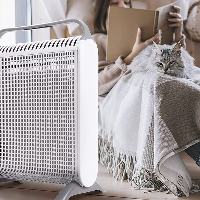Duronic HV180 Stufa elettrica con pannelli in mica 1800W  Termoconvettore con termostato integrato  2 funzioni di riscaldamento  Calorifero Micatermico - Radiante portatile leggero  Senza olio