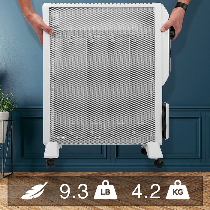 Duronic HV220 WE Stufa elettrica con pannelli in mica 2000 W  Termoconvettore con termostato integrato  2 funzioni di riscaldamento - Riscaldatore Micatermico a basso consumo - Riscaldamento rapido