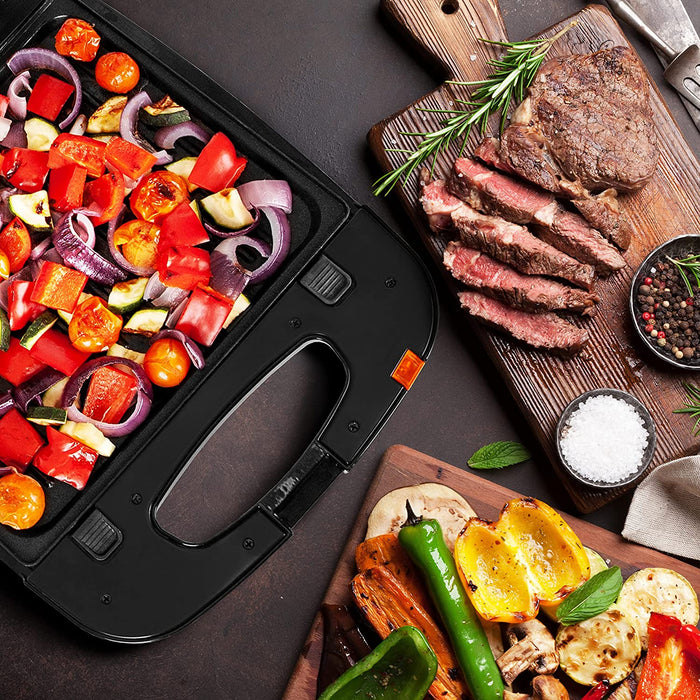Duronic SWM60 Macchina per Waffle 3 in 1 1200W | Pressa per panini | 3 set di piastre intercambiabili | 4 Waffle o grill con piastre antiaderente rimovibili per una facile pulizia | Cuoci Sandwich
