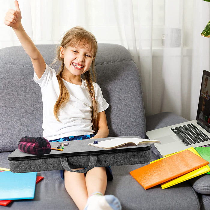 Duronic DML412 Supporto Laptop con imbottitura | Piattaforma Tablet con cuscino e maniglia integrata | Scrivania portatile | Vassoio ergonomico per letto, divano e auto