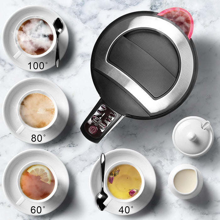 Duronic EK30 BK Bollitore acqua elettrico 2200W | Capacità 1,5 L | Temperatura regolabile da 40°C a 100°C | Spegnimento automatico | Funzione mantenimento temperatura | Per Acqua Tè Tisane Caffè