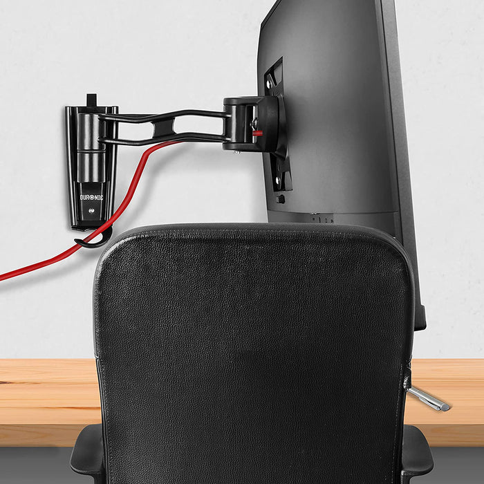 Duronic DM35W1X2 Supporto monitor da parete | Per schermi da 13 a 30 pollici | Inclinazione regolabile | Capacità 20 kg |VESA 70 100 | Supporto ergonomico murale | Con ganci gestione cavi | Universale