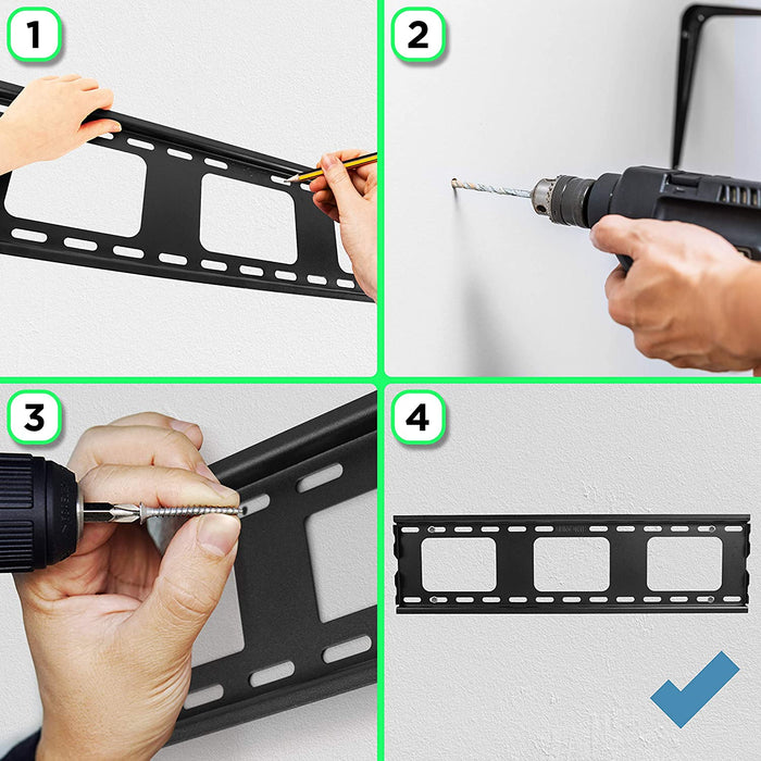 Duronic TVB103M Supporto TV da parete per TV da 33 a 65 portata 65kg con funzione antifurto |Per schermi con VESA MAX 600 x 400mm | Barra sicurezza da parete per TV o monitor