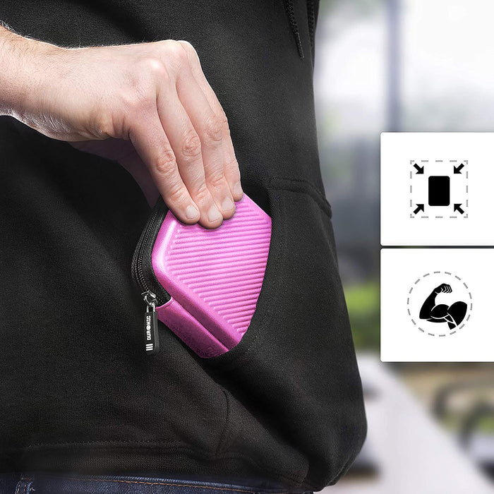 Duronic HDC2 PK Custodia per Hard Disk esterno, Compatibile con tutti i hard disk, Custodia portatile con scomparto per cavo renitente e leggero, Borsa protettiva antiurto, Rosa