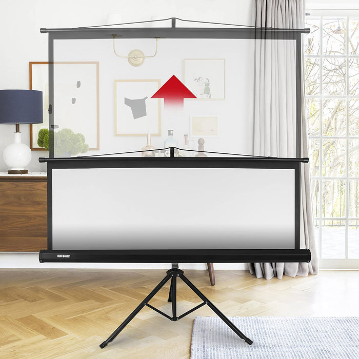 Duronic TPS50 /43 Schermo di proiezione 50 formato 4:3 / 102 X 76 cm - telo proiettore con piedistallo treppiede per videoproiettore Full HD 3D 4K - Home cinema home theater ufficio