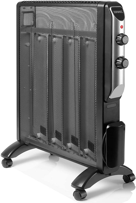 Duronic HV220 BK Stufa elettrica con pannelli in mica 2000 W  Termoconvettore con termostato integrato  2 funzioni di riscaldamento - Riscaldatore Micatermico a basso consumo - Riscaldamento rapido