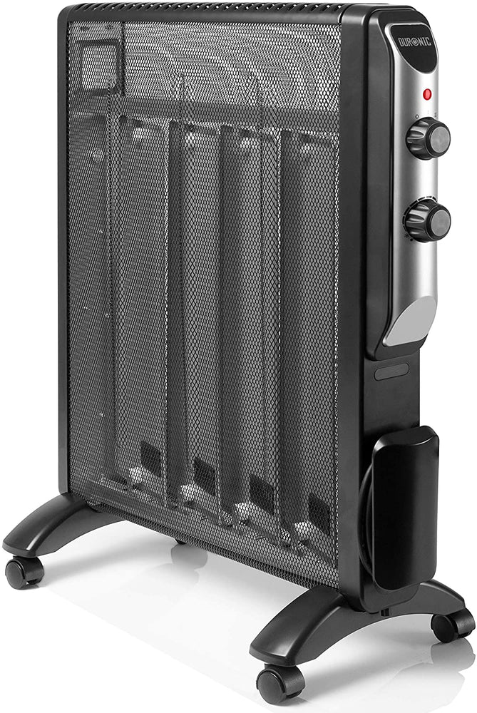 Duronic HV220 BK Stufa elettrica con pannelli in mica 2000 W  Termoconvettore con termostato integrato  2 funzioni di riscaldamento - Riscaldatore Micatermico a basso consumo - Riscaldamento rapido