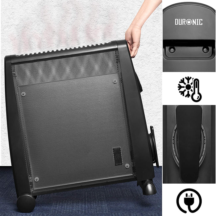 Duronic HV102 Stufa elettrica con pannelli in mica 2500 W  Termoconvettore con termostato integrato  3 funzioni di riscaldamento - Riscaldatore Micatermico a basso consumo - Riscaldamento rapido