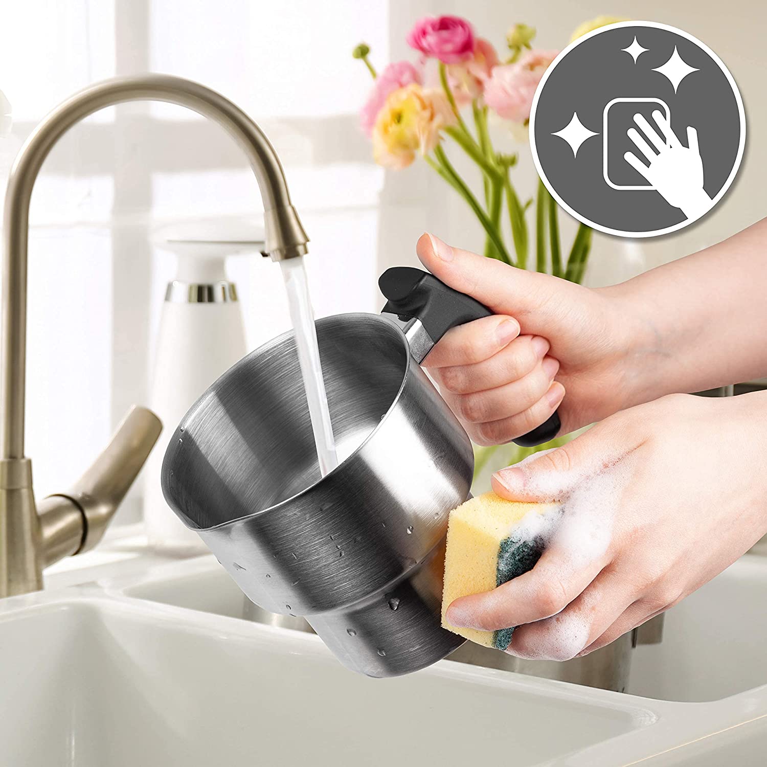 Duronic MF500 BK Montalatte elettrico facile da pulire.
