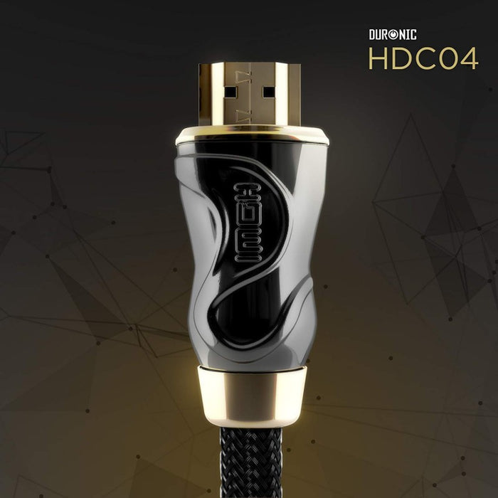Duronic HDC04 /1m - Cavo HDMI schermato di ultima generazione V2.0 - 1 metro - connettori placcati oro 24k inclinabili e rotanti - Compatibile con TV plasma, LCD, LED, 3D - Consente la trasmissione di segnale full HD 1080p 4K 2160p compatibilità ethernet