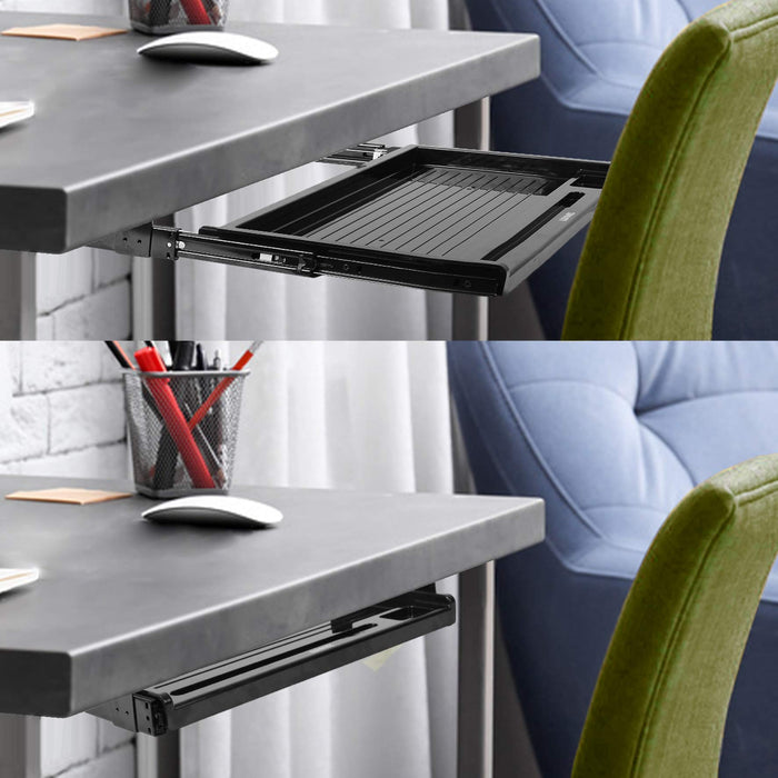 Duronic DKTSX2 Piattaforma per tastiera | Vassoio per tastiera e mouse | Supporto per tastiera | Soluzione ergonomica per scrivania e postazione da lavoro | Vassoio estraibile