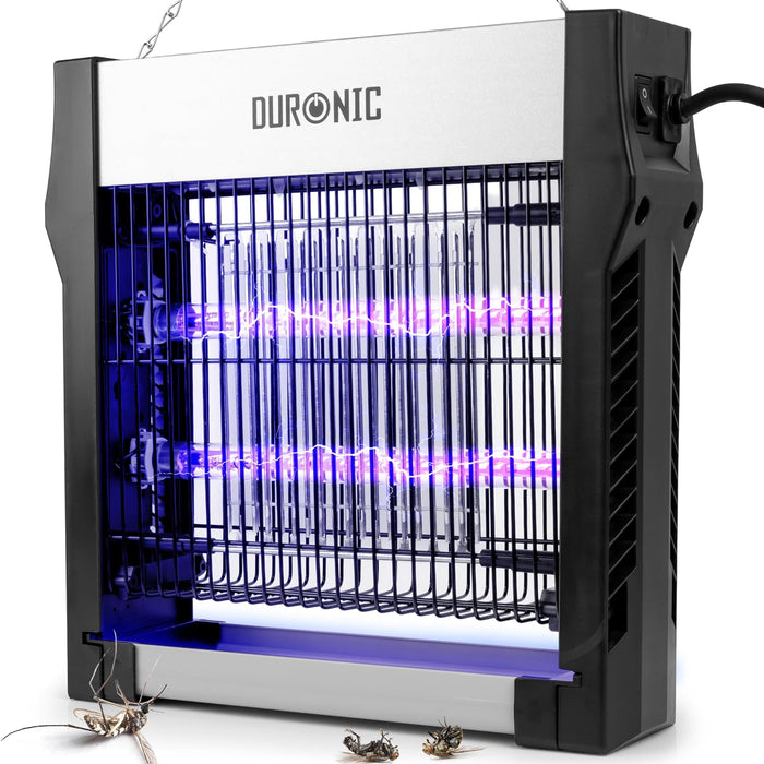 Duronic FK2X4 Lampada elettrica antizanzare grigia con funzione elettrica attiva.