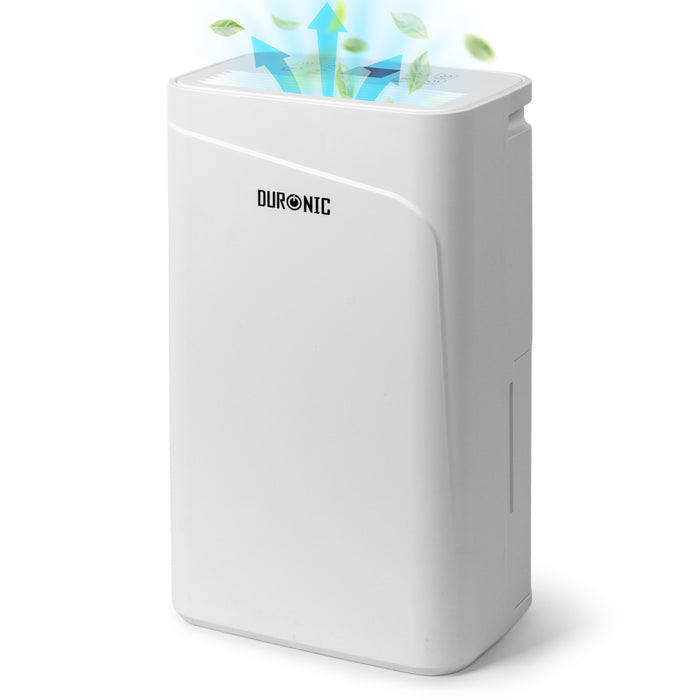 Duronic DH121 Deumidificatore 12L/Giorno 300W, Deumidificatore Casa Silenzioso 36dB con Serbatoio 2,1L, Antimuffa Umidità Muffa Bagno Camera Cantina, Timer 24h Scarico Continuo, Deumidificatore Aria