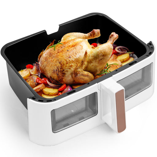 Duronic AFD1 WE Cassetto grande per friggitrice ad aria AF14, AF24 e AF34, Vassoio di cottura 10L, Contenitore per friggitrice ad aria, Carne sana per tutta la famiglia, Opzione Sync Cook, Bianco