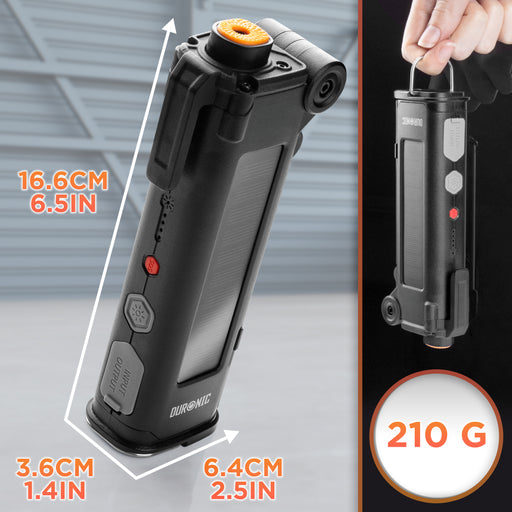 Duronic CT51 Kit Emergenza Auto 4 in 1 con Martello Frangivetro, Taglia Cintura di Sicurezza, Torcia LED Ricaricabile USB-C con Allarme Sirena 110dB e Base Magnetica, Soccorso Stradale Auto Camion