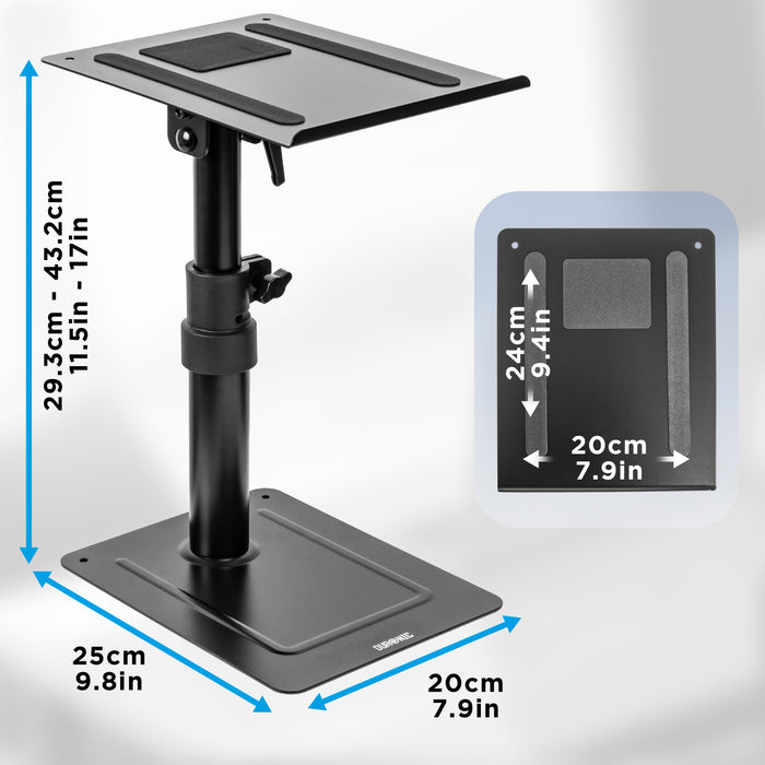 Duronic SPS30 2 Supporti per Altoparlanti da tavolo | Altezza regolabile da 26,4 a 40,5 cm | Inclinazione e rotazione | Vassoio 24 x 20 cm | Base 25 x 20 cm | Studio di registrazione per l'home cinema