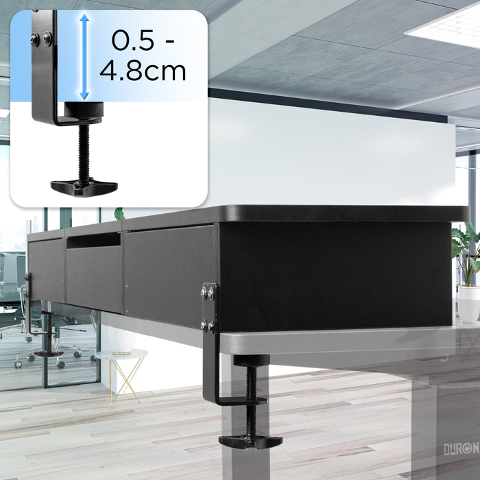 Duronic DD3 BK 120 cm Desk Top Nero con 2 cassetti |Compatibile con tutti i Desk Top da 120 cm | Accessorio per scrivania | Professionale estetico e organizzato | Superficie per sollevare lo schermo