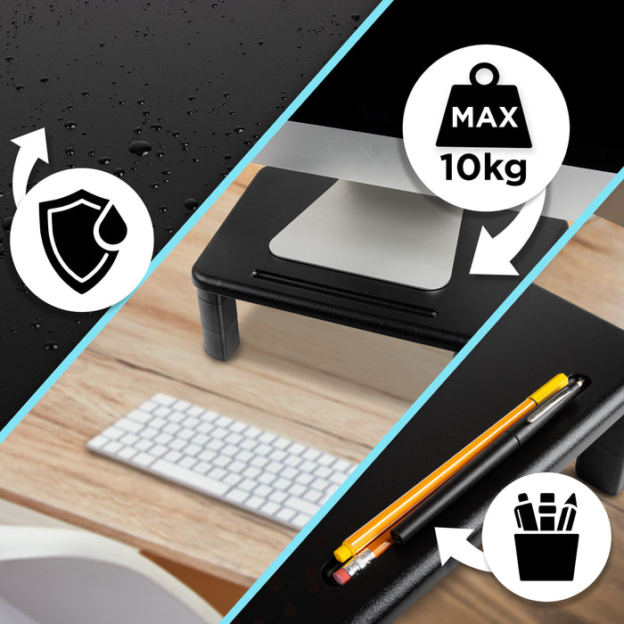 Duronic DM056 Supporto per 3 Monitor | Supporto Trifocale per Computer e Monitor da Tavolo | Altezza Regolabile per la Scrivania | Carico Max di 10 kg | Nero