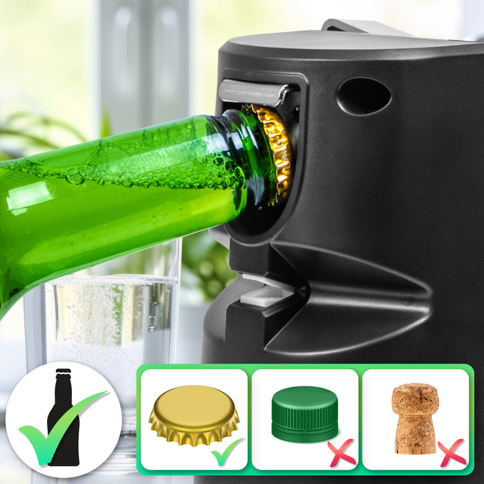 Duronic CO60 Apriscatole Elettrico 50W Automatico, Apri Lattine da Tavolo con Arresto Automatico, Affilacoltelli Integrato, Apribottiglie e Decapsulatore, Can Opener, Facile per Anziani