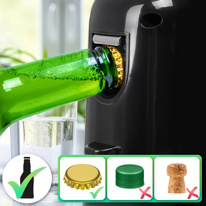 Duronic CO40 BK Apriscatole Elettrico 50W Automatico, Apri Lattine da Tavolo con Arresto Automatico, Affilacoltelli Integrato, Apribottiglie e Decapsulatore, Can Opener, Coperchio