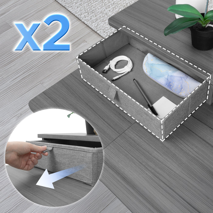 Duronic DD3 GY 120 cm Desk Top Grigio con 2 cassetti |Compatibile con tutti i Desk Top da 120 cm | Accessorio per scrivania | Professionale estetico e organizzato | Superficie per sollevare lo schermo