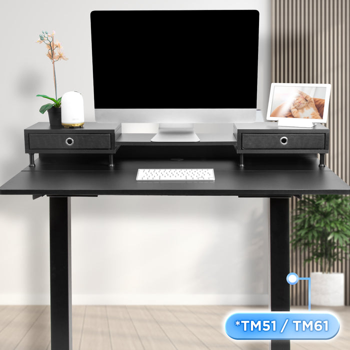 Duronic DD1 BK Piano Scrivania Nero con cassetti in tessuto| Dimensioni 60 x 120 x 17 cm| Da installare su telai di 120 cm | Ottimizzazione dello spazio| Professionale estetico e organizzato