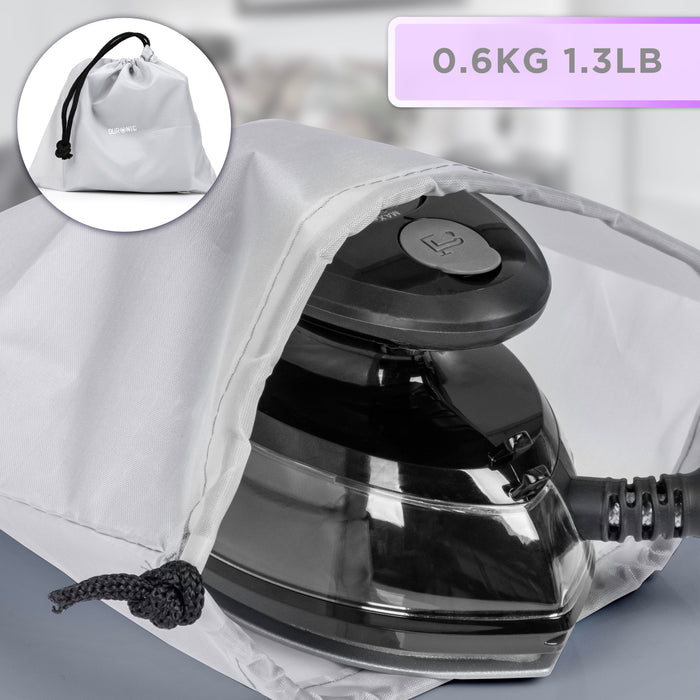 Duronic SI3 BK Mini Ferro da Stiro | Ferro da Viaggio a Vapore 400W | Serbatoio 35ml | Steamer Portatile con Base d’appoggio e borsello da Viaggio | per lavori di Cucito, Quilting | Nero