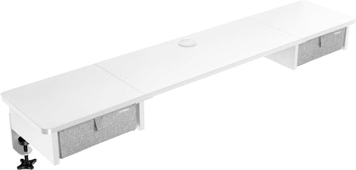 Duronic DD2 WE 120 cm DeskTop Bianco con 2 cassetti | Compatibile con tutti i Desk Top da 120 cm | Accessorio per scrivania | Professionale estetico e organizzato | Superficie per sollevare lo schermo