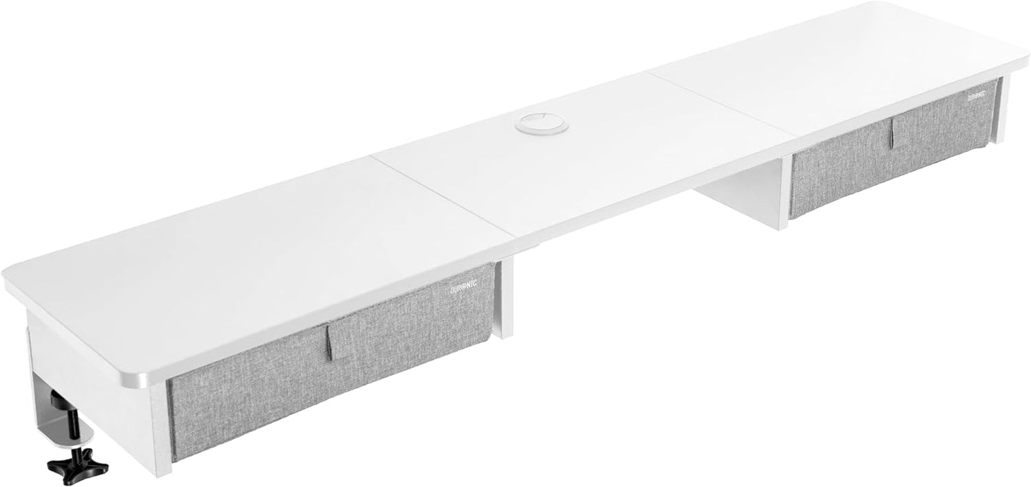Duronic DD3 WE 120 cm Desk Top Bianco con 2 cassetti |Compatibile con tutti i Desk Top da 120 cm | Accessorio per scrivania | Professionale estetico e organizzato | Superficie per sollevare lo schermo