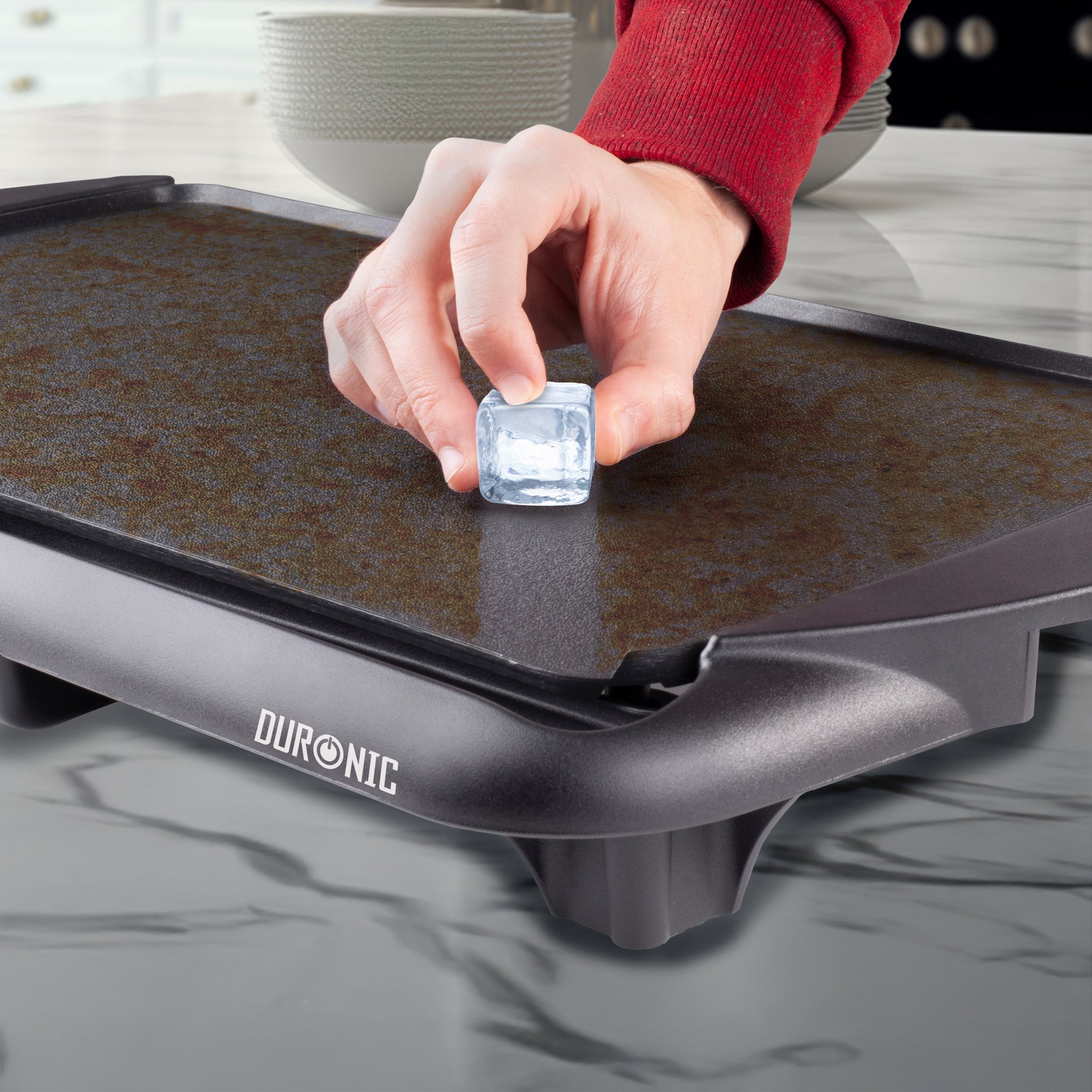 Duronic GP20 Grill Teppanyaki Elettrico, Piastra elettrica 2000W, Superficie cottura 52 x 27 cm, Plancha griglia antiaderente, per Cucina Interna ed Esterna, termostato