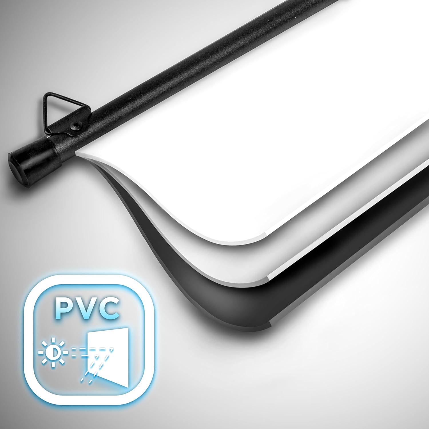 Duronic BPS90 16:9 Telo Proiettore 90 pollici, Schermo per proiettore, Telo da proiezione interno esterno, Home theater cinema Full HD 3D 4K, Schermo di proiezione anti pieghe per casa ufficio scuola