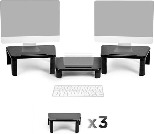 Duronic DM056 Supporto per 3 Monitor | Supporto Trifocale per Computer e Monitor da Tavolo | Altezza Regolabile per la Scrivania | Carico Max di 10 kg | Nero