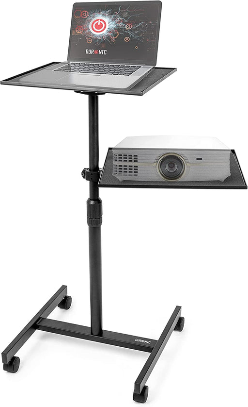 Duronic WPSLS2 Supporto per videoproiettore e portatile | Altezza regolabile 67,5-100cm | Peso massimo 10kg | Tavolo per proiettore | Scrivania mobile per laptop PC portatile | Carello portatile