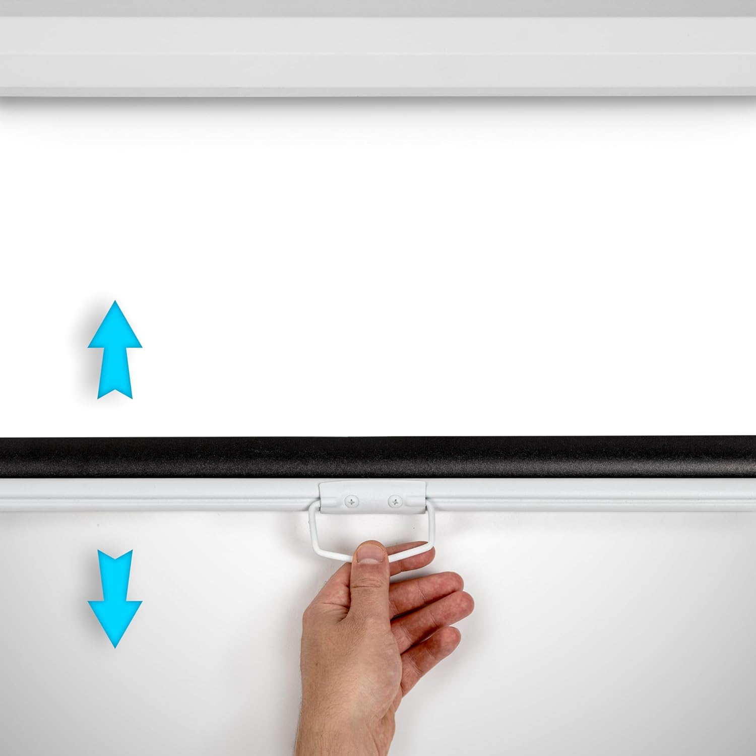 Duronic MPS100 WE 16/9 Schermo di proiezione 100 formato 16:9 / 125 x 221 cm telo da proiezione a sviluppo manuale - Fissaggio a muro o a soffitto - Full HD 3D 4K - Home cinema home theater ufficio
