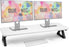 Duronic DM06-2 WE Supporto per Monitor e Laptop, 81x30 cm, Rialzo Ergonomico da Scrivania per 1 o 2 PC, Altezza 15 cm, Portata 10 kg, Bianco, Mensola Salvaspazio per Casa e Ufficio