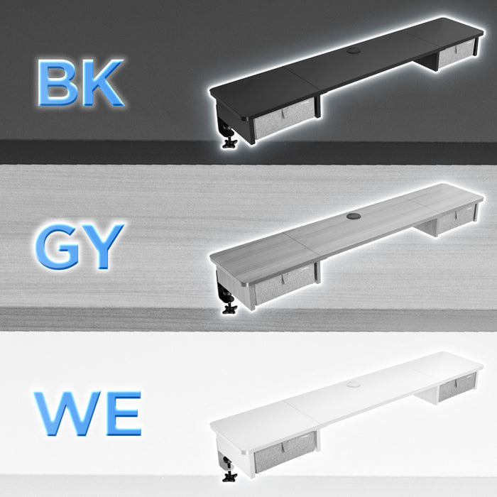 Duronic DD2 WE 120 cm DeskTop Bianco con 2 cassetti | Compatibile con tutti i Desk Top da 120 cm | Accessorio per scrivania | Professionale estetico e organizzato | Superficie per sollevare lo schermo