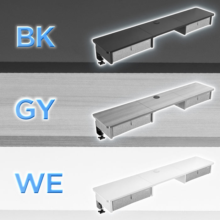Duronic DD3 GY 120 cm Desk Top Grigio con 2 cassetti |Compatibile con tutti i Desk Top da 120 cm | Accessorio per scrivania | Professionale estetico e organizzato | Superficie per sollevare lo schermo