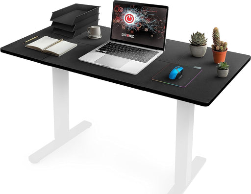 Duronic TT120 BK Piano scrivania | Ripiano scrivania 120x60x1,9cm | Compatibile con telai da scrivania Duronic | Piano di lavoro per ufficio ergonomico | Nero